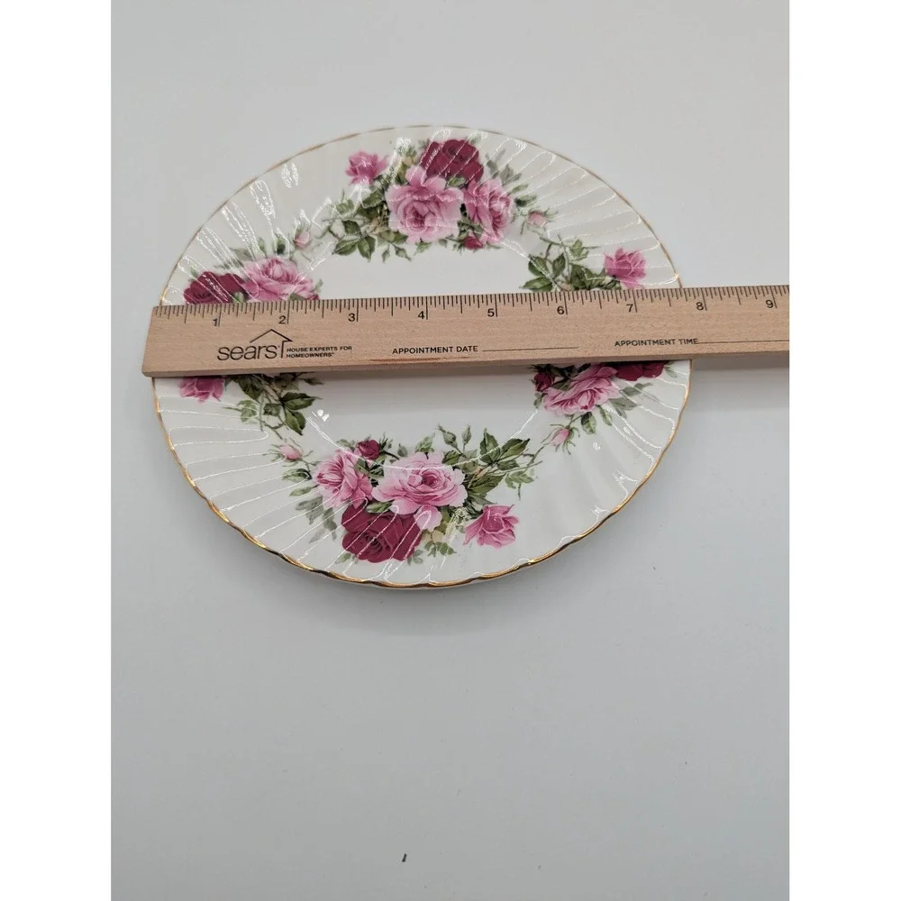 Allyn Nelson Collection Fine Bone Pink Rose Floral 8